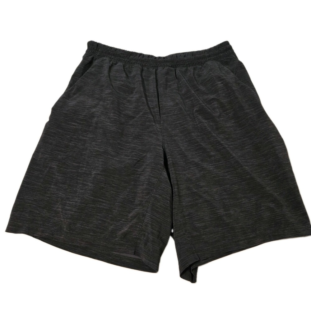 Lululemon Men's Pace Breaker Shorts Heathered Charcoal Pockets Drawstring Large
